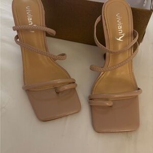 Vivianly Tan Strappy Heels